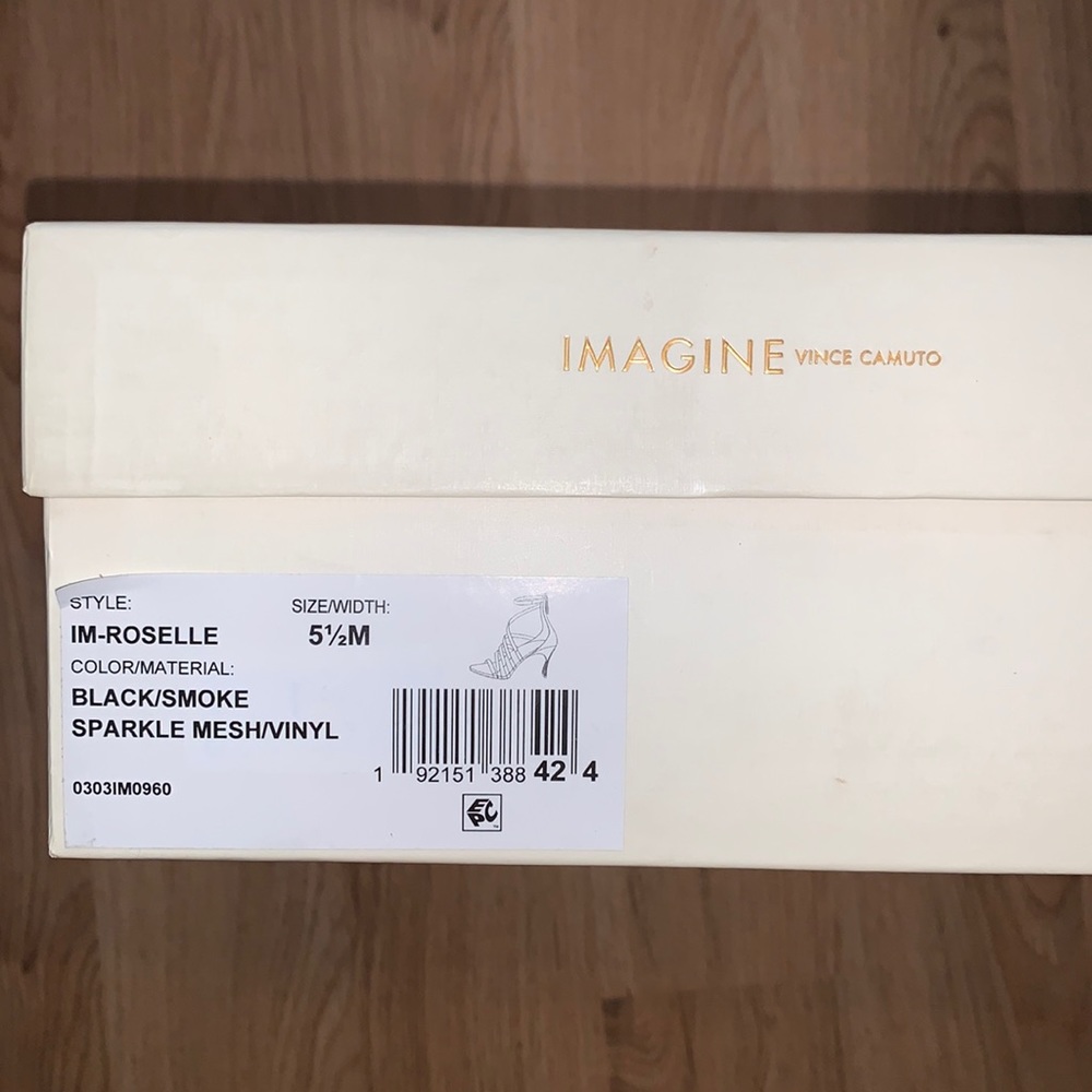 4️⃣9️⃣Vince Camuto Imagine /Sparkle Black Strappy Sandal - Picture 9 of 9